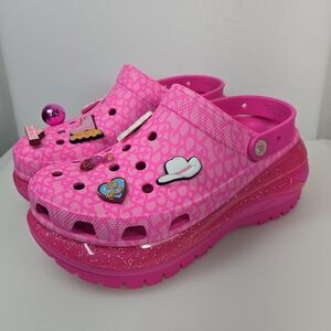 Crocs Barbie the Movie Mega Crush Clog Electric Pink Platform Mens 10 Women's 12
